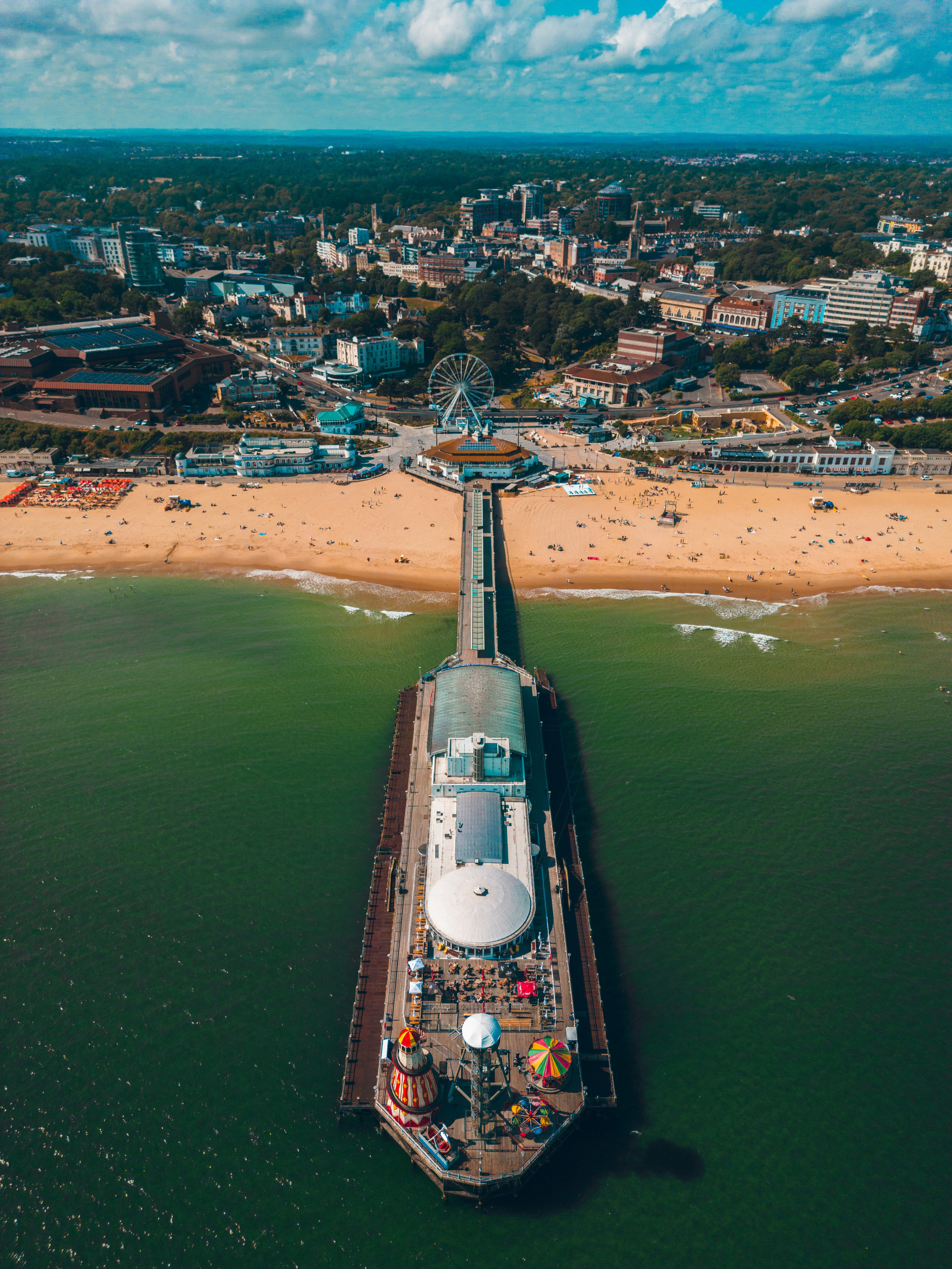 Bournemouth coast from above